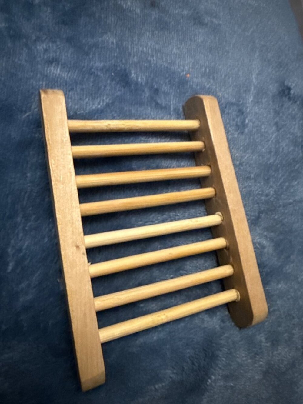 Wooden Soap Dish Set - Ribbed & Ladder Style Holders - Natural Finish For Bathro
